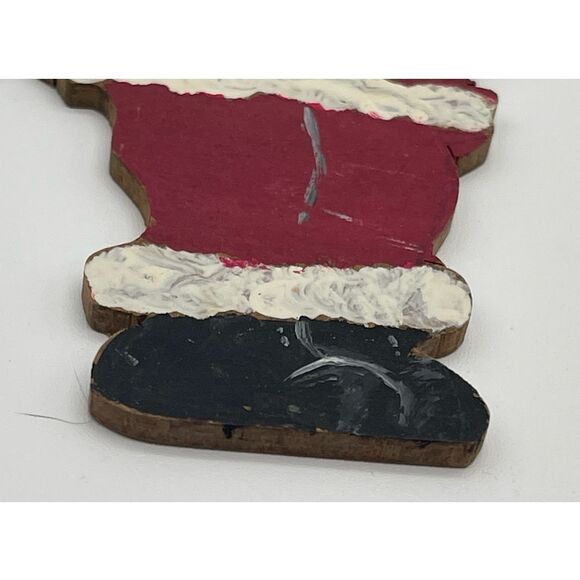 HANDMADE Santa Clause Set of 9 Christmas Decor Painted Carved Vintage Folk Art - Picture 4 of 10